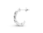 White gold Channel Set Round Diamond Hoop Earrings with Claw Prong Setting_1