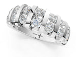 White gold Channel-Set Round Diamond Multi-Row Band_1