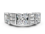 White gold Channel Set Round and Baguette Diamond Anniversary Band with Prong Setting