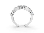 White gold Channel Set Round and Baguette Diamond Anniversary Band with Prong Setting_3