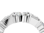 White gold Channel Set Round and Baguette Diamond Anniversary Band with Prong Setting_4