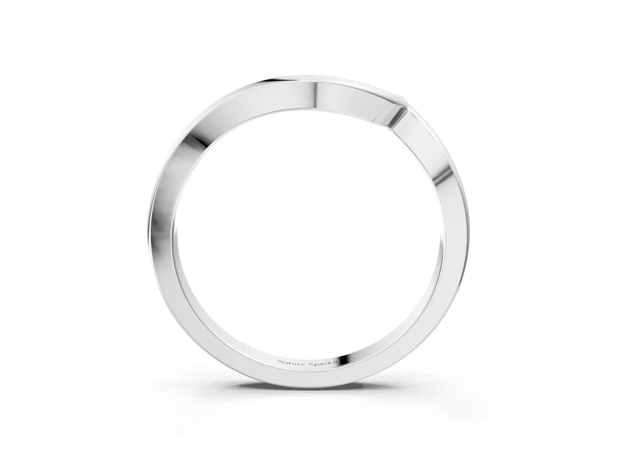 White gold Chevron V-Shaped Contour Band_3