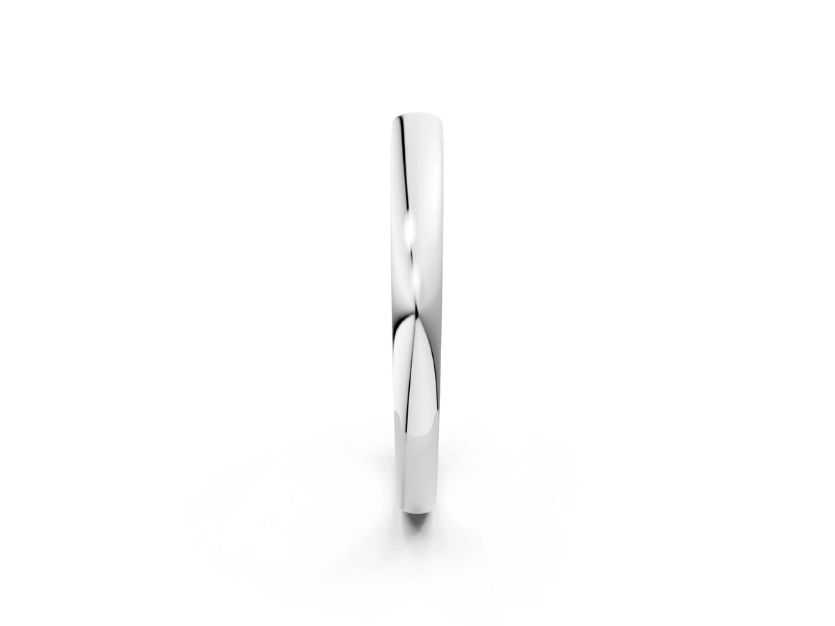 White gold Classic Plain Metal Band_2