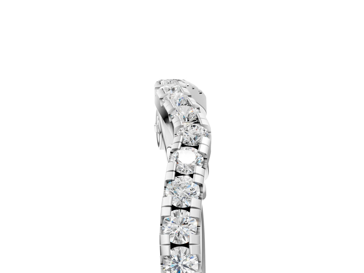 White gold Curved Diamond Pavé Round Eternity Band with Shared Prong Setting_5
