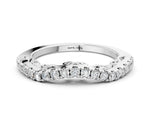 White gold Curved Diamond Pavé Round Eternity Band with Shared Prong Setting
