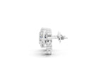 White gold Cushion Cut Diamond Floral Stud Earrings with Multi-Shape Accents_1