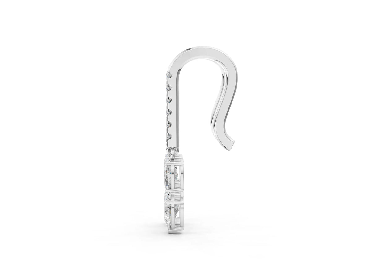 White gold Cushion Cut Diamond Multi-Shape Drop Earrings_1