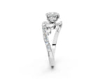 White gold Cushion Cut Solitaire with Pavé Twist Band and Four-Prong Setting_2