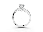 White gold Cushion Cut Solitaire with Pavé Twist Band and Four-Prong Setting_3