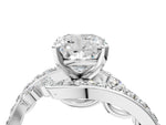 White gold Cushion Cut Solitaire with Pavé Twist Band and Four-Prong Setting_4