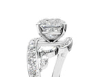 White gold Cushion Cut Solitaire with Pavé Twist Band and Four-Prong Setting_5