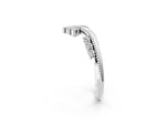 White gold Diamond Chevron Milgrain Band with Round Cut Stones and Prong Setting_2