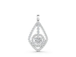 White gold Diamond Halo Pendant with Pavé Setting