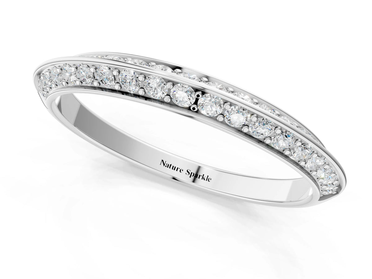 White gold Double Row Pavé Round Diamond Eternity Band with Channel Setting_1
