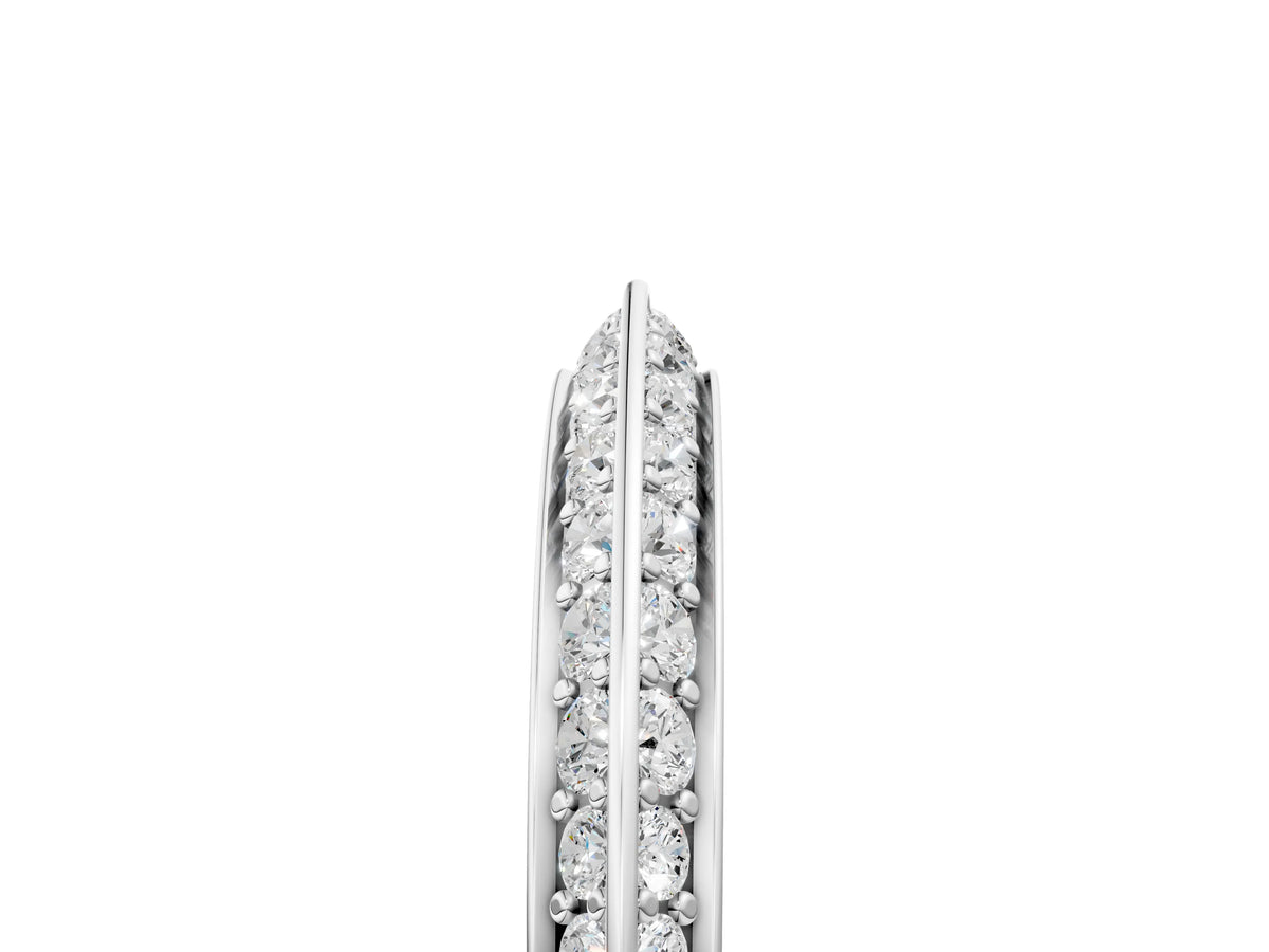 White gold Double Row Pavé Round Diamond Eternity Band with Channel Setting_5