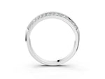 White gold Double Row Pavé Round Diamond White Gold Band with Shared Prong Setting_3