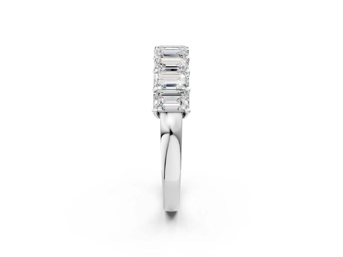 White gold Emerald Cut Diamond Prong-Set Eternity Band_2
