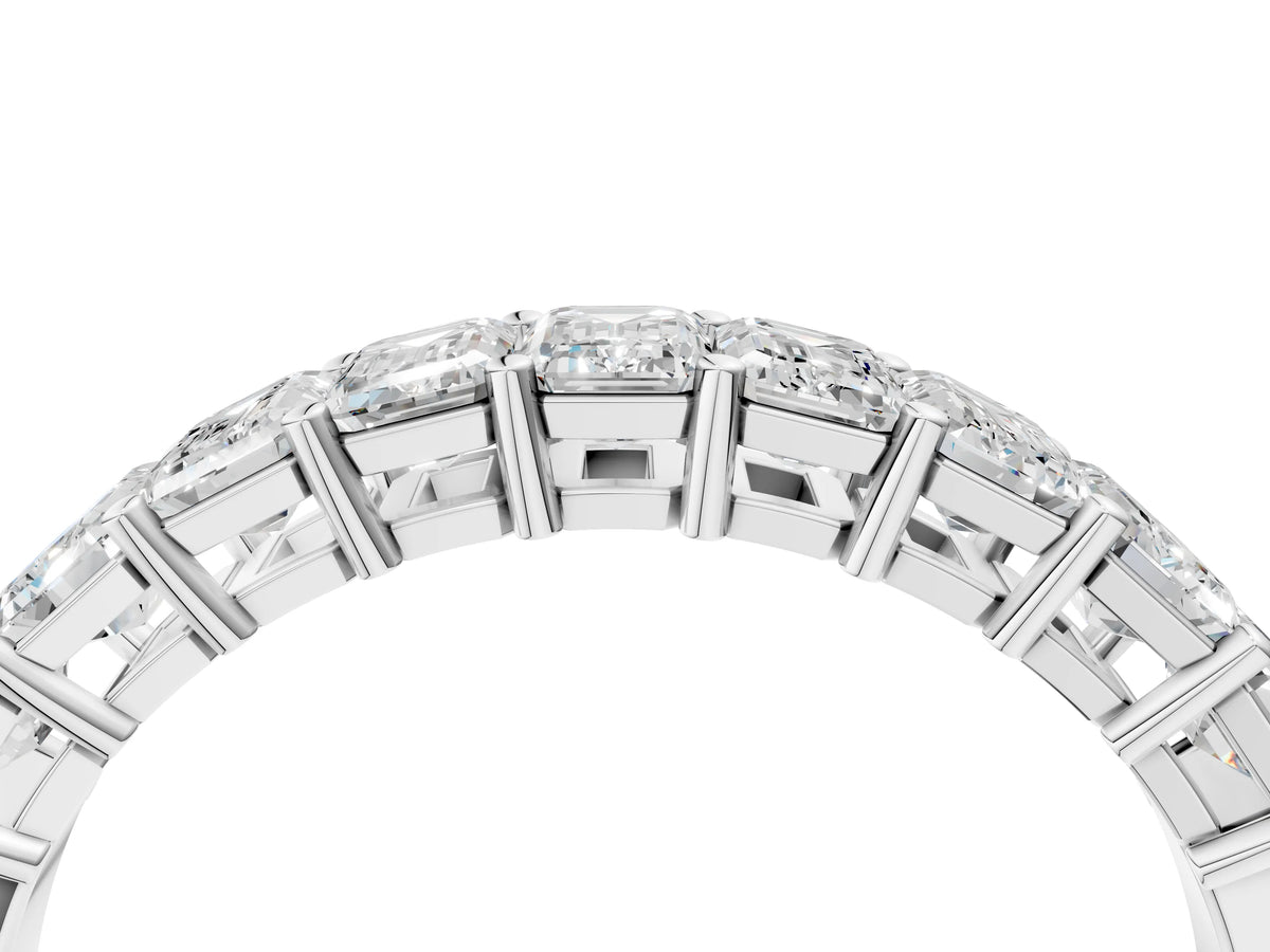 White gold Emerald Cut Diamond Prong-Set Eternity Band_4