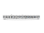 White gold Emerald Cut Diamond Tennis Bracelet with Half Bezel Setting