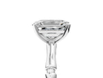 White gold Emerald Cut Solitaire Diamond Ring with Bamboo Band and Four-Prong Setting_5