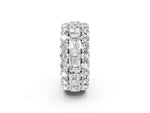 White gold Emerald Cut and Round Diamond Three-Row Eternity Mens Band_2