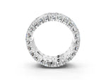 White gold Emerald Cut and Round Diamond Three-Row Eternity Mens Band_3