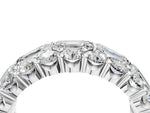 White gold Emerald Cut and Round Diamond Three-Row Eternity Mens Band_4