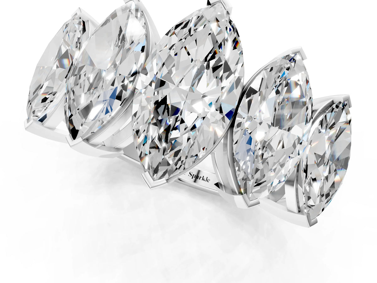 White gold Five-Stone Marquise Diamond Prong Set Band_1