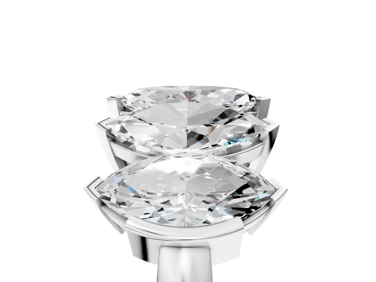 White gold Five Stone Marquise Diamond Prong Set White Gold Band_5