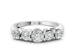 White gold Five-Stone Round Brilliant Diamond Prong Set White Gold Band