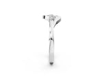 White gold Five-Stone Round Diamond Crossover Band with Prong Setting_2