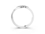 White gold Five-Stone Round Diamond Crossover Band with Prong Setting_3