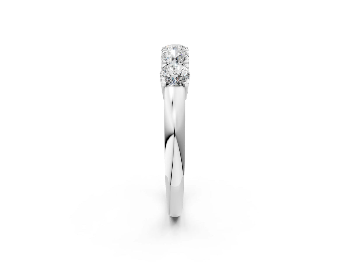 White gold Five-Stone Round Diamond Prong Set White Gold Band_2