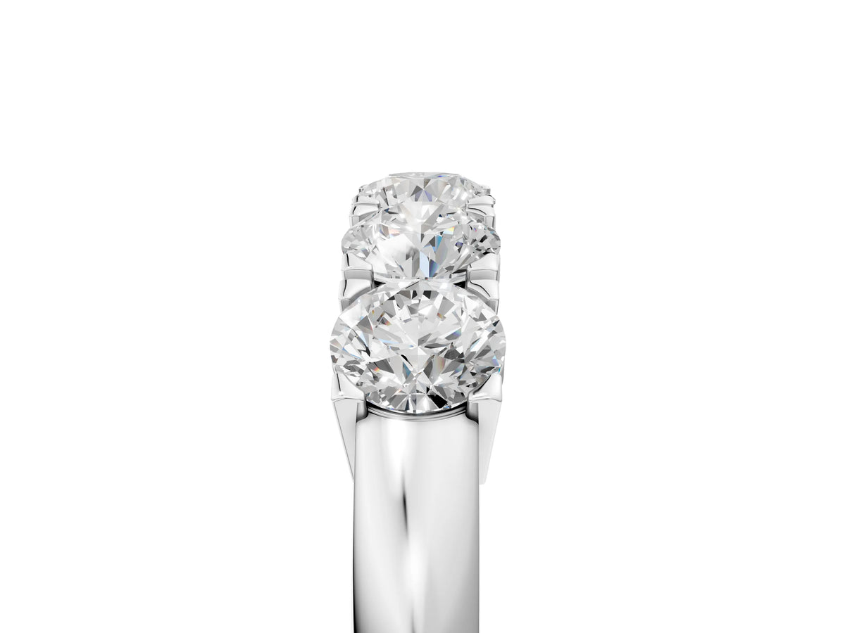 White gold Five-Stone Round Diamond Prong Set White Gold Band_5