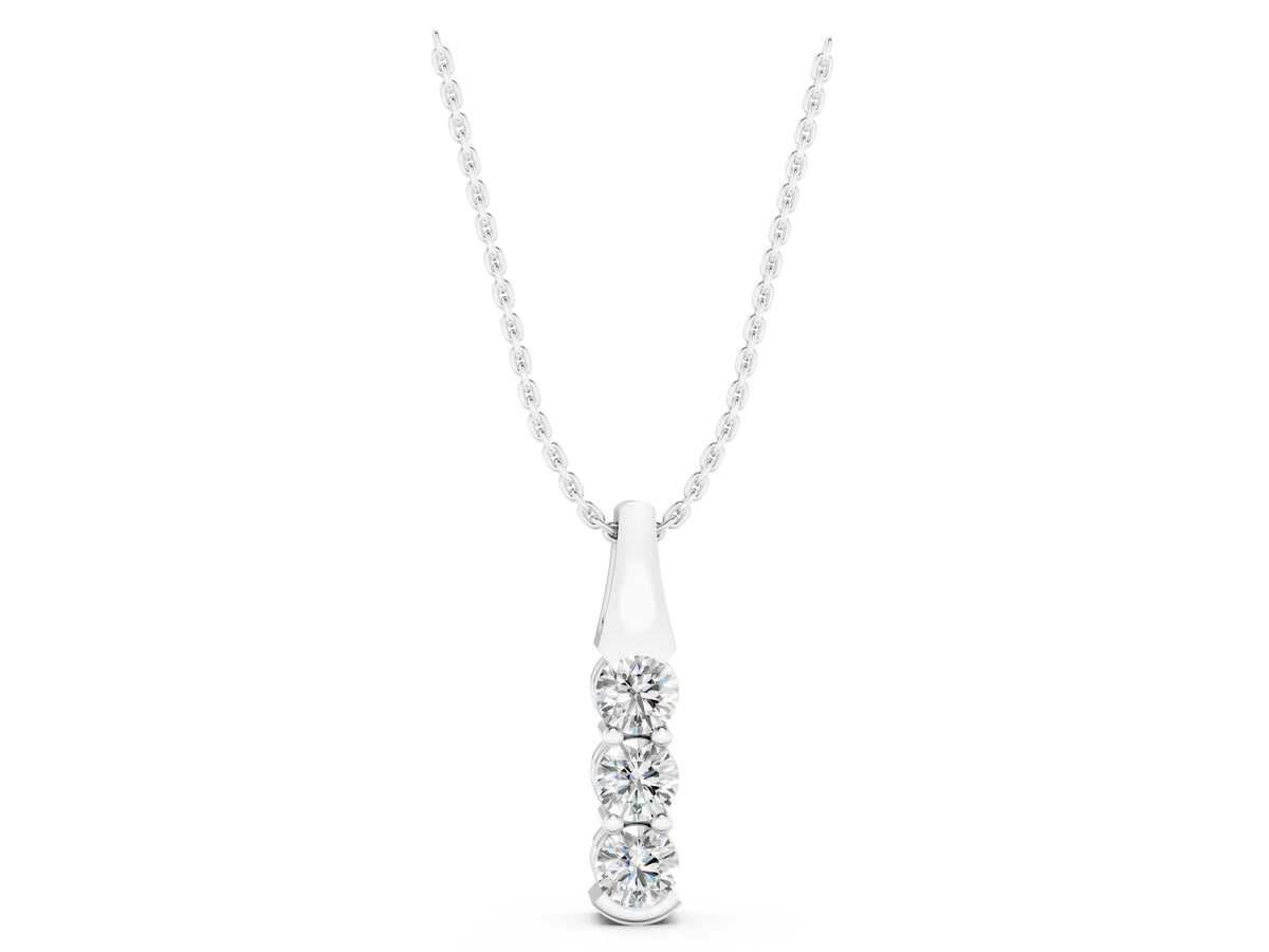 White gold Four-Stone Round Diamond Channel-Set Pendant_1