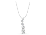 White gold Graduated Round Diamond Prong Set Pendant_1
