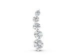 White gold Graduated Round Diamond Prong Set Pendant