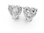 White gold Heart Cut Diamond Stud Earrings_1