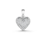 White gold Heart Diamond Pendant with Pavé Setting