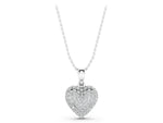 White gold Heart Diamond Pendant with Pavé Setting_1