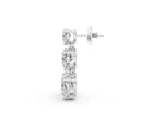 White gold Heart Diamond Triple Drop Earrings_1