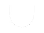 White gold Heart and Round Diamond Station Necklace_1