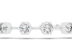 White gold Hexagon Bezel Round Diamond Tennis Bracelet_1