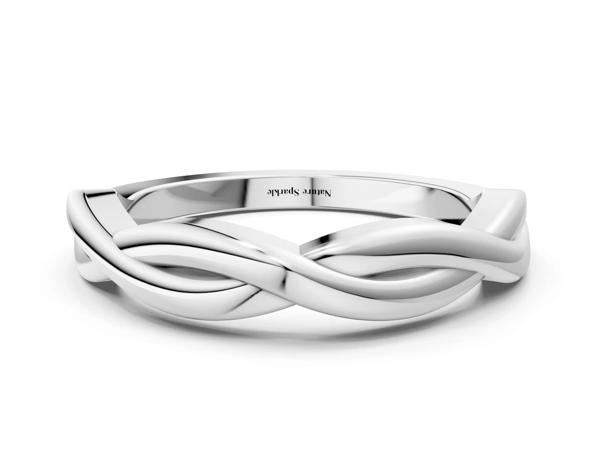 White gold Infinity Twisted Plain Band
