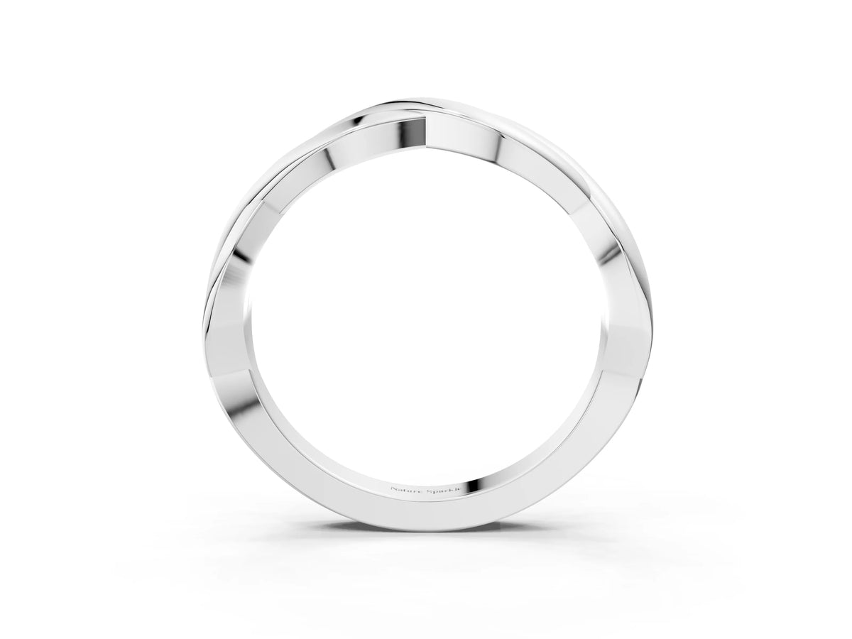 White gold Infinity Twisted Plain Band_3