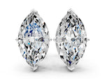 White gold Marquise Cut Diamond Stud Earrings