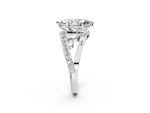 White gold Marquise Cut Solitaire with Pavé Twist Band and Four-Prong Setting_2