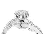 White gold Marquise Cut Solitaire with Pavé Twist Band and Four-Prong Setting_4