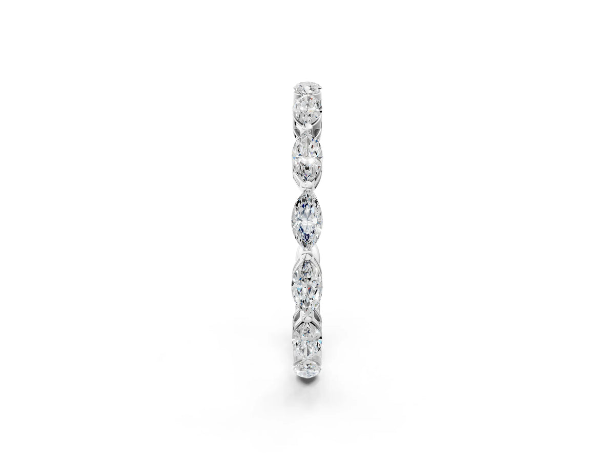 White gold Marquise Diamond Eternity Band with U-Prong Setting_2