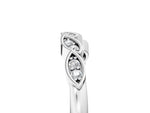 White gold Marquise Diamond Leaf Eternity Band with Bezel Setting_5